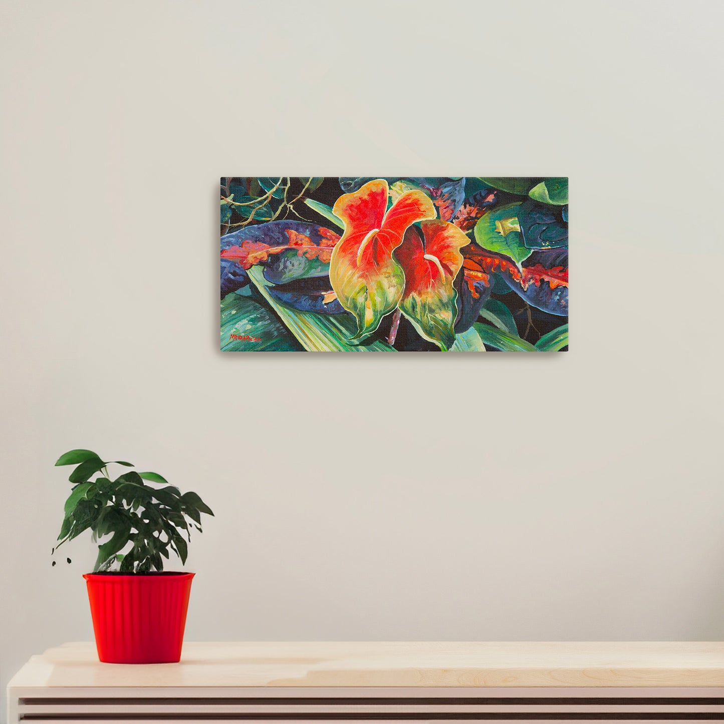 Anthurium Flowers  - Giclée on Canvas