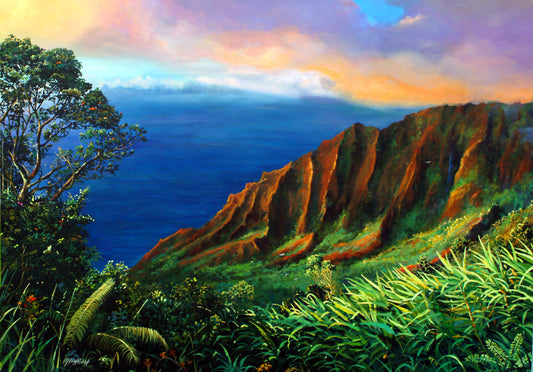 Kalalau Valley Lookout - Giclée on Metal