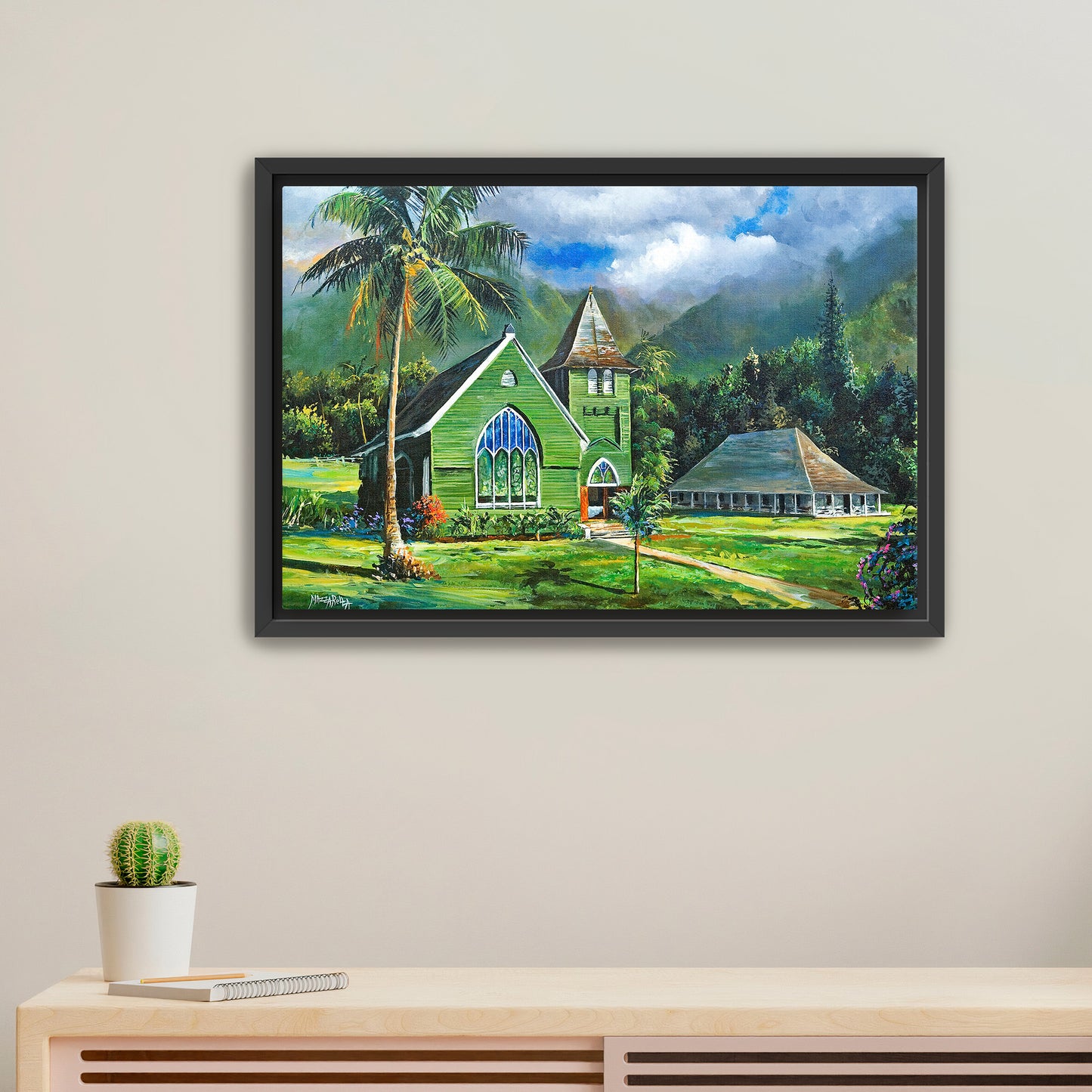 Hanalei Wai`oli Hui`ia Church Daytime - Giclée on Canvas