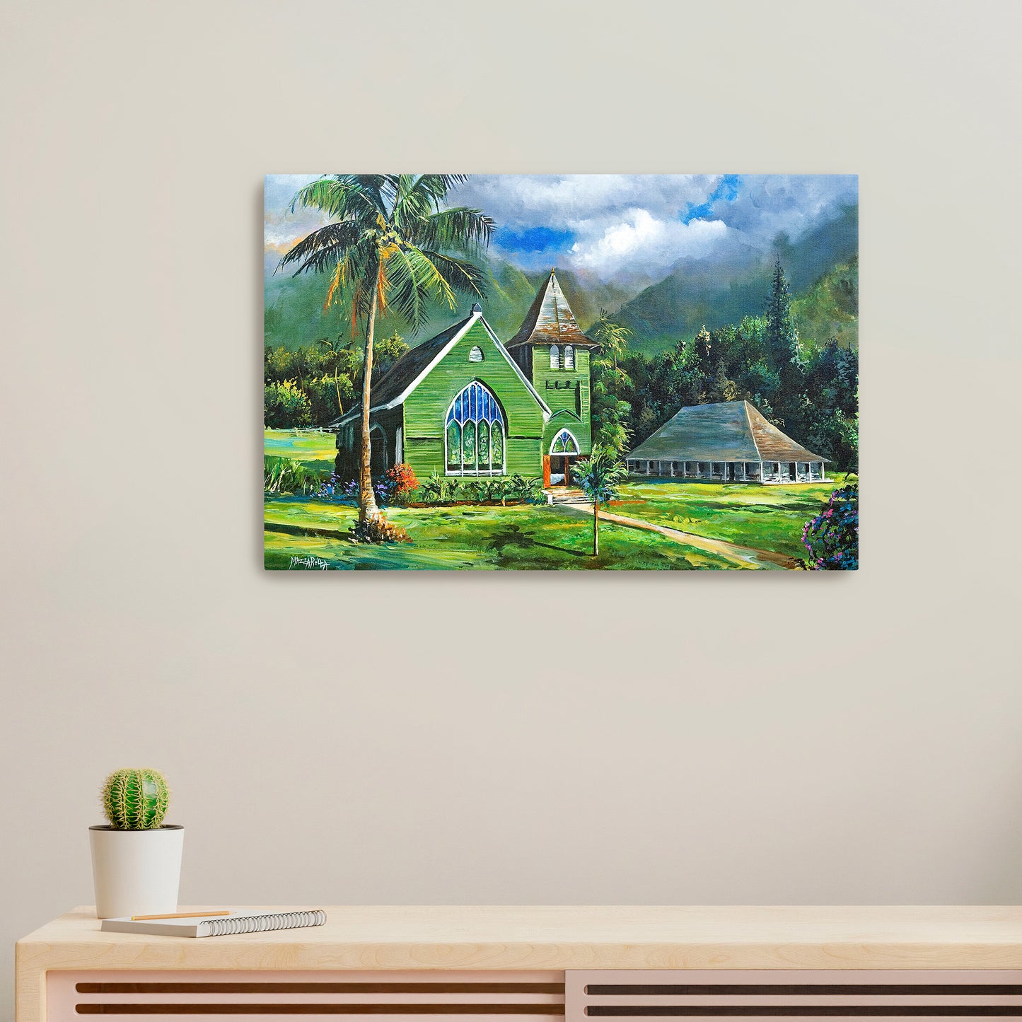 Hanalei Wai`oli Hui`ia Church Daytime - Giclée on Canvas