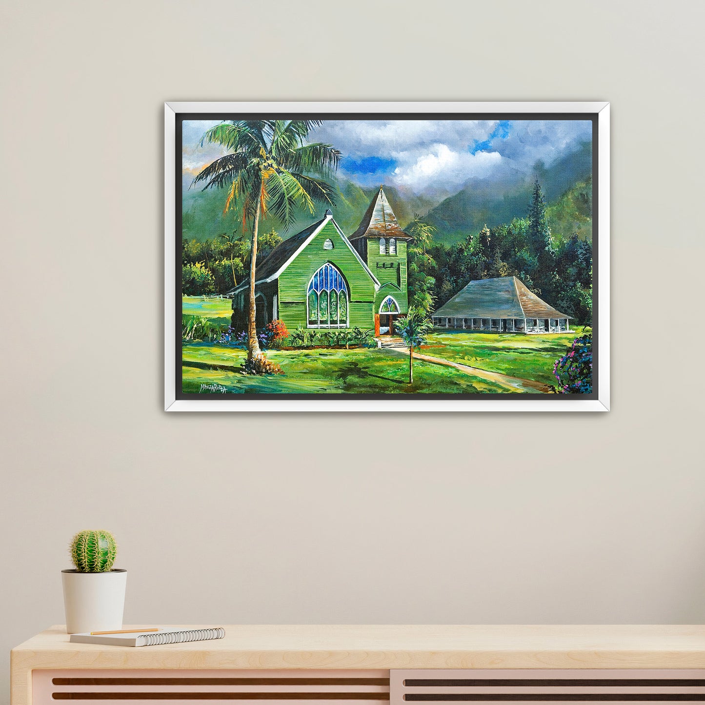 Hanalei Wai`oli Hui`ia Church Daytime - Giclée on Canvas