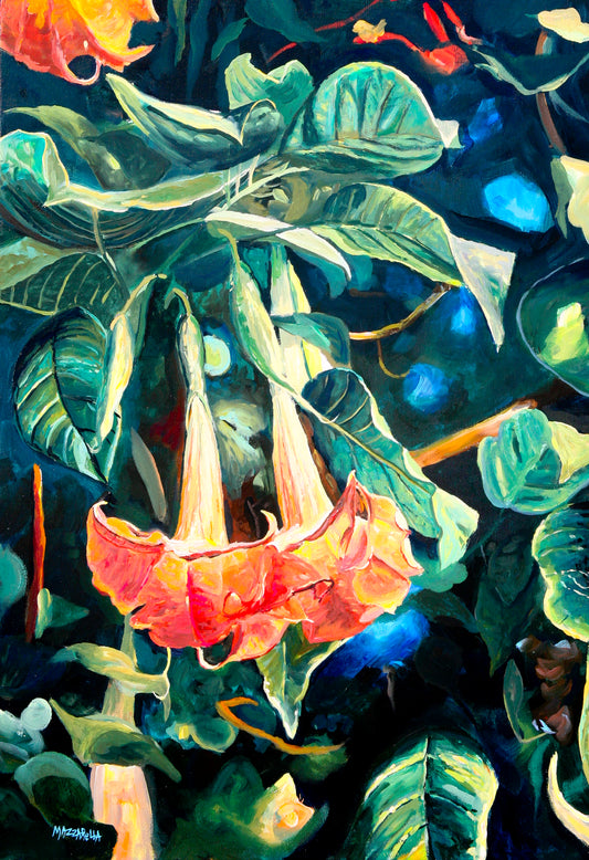 Trumpets in Bloom - Giclée on Canvas