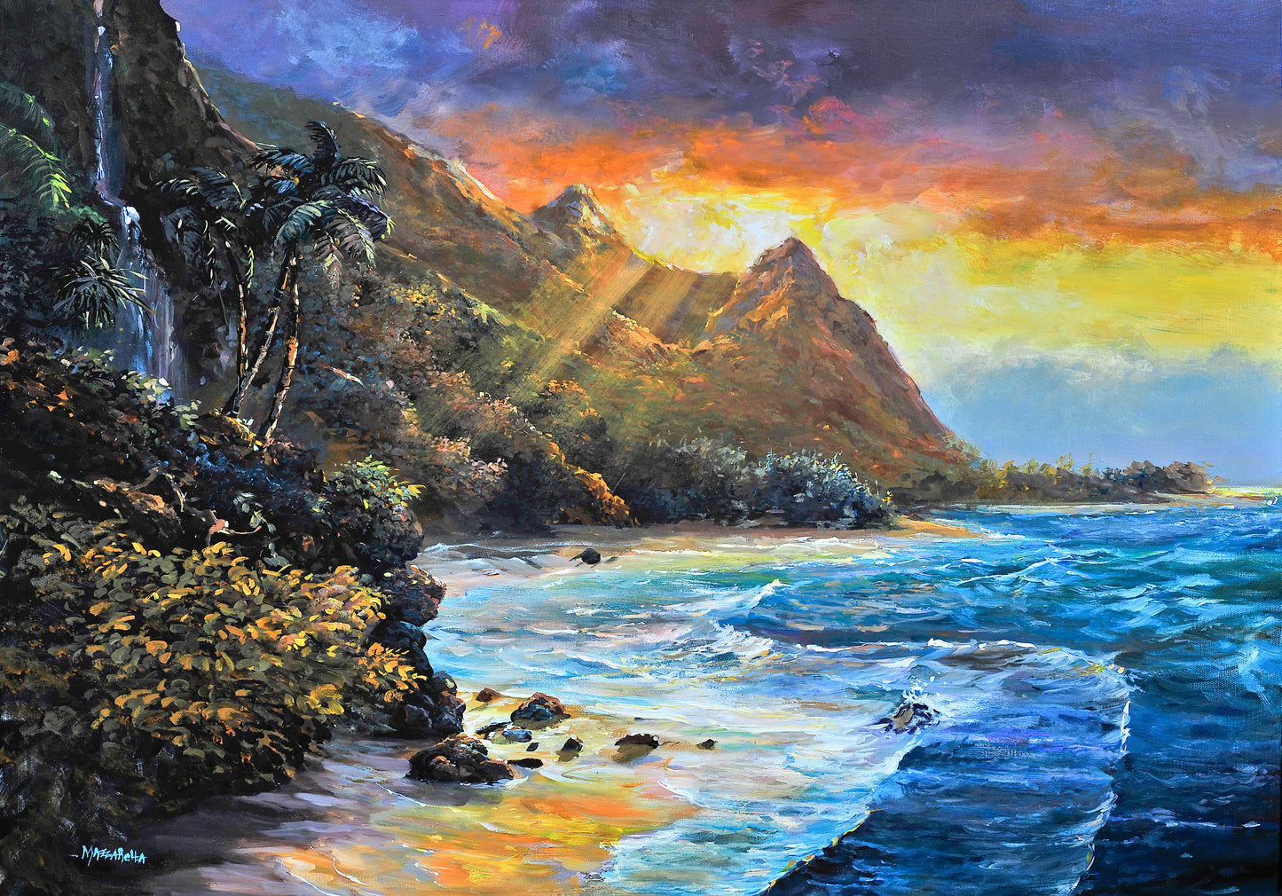 Golden Shores of Kauai - Giclée on Canvas