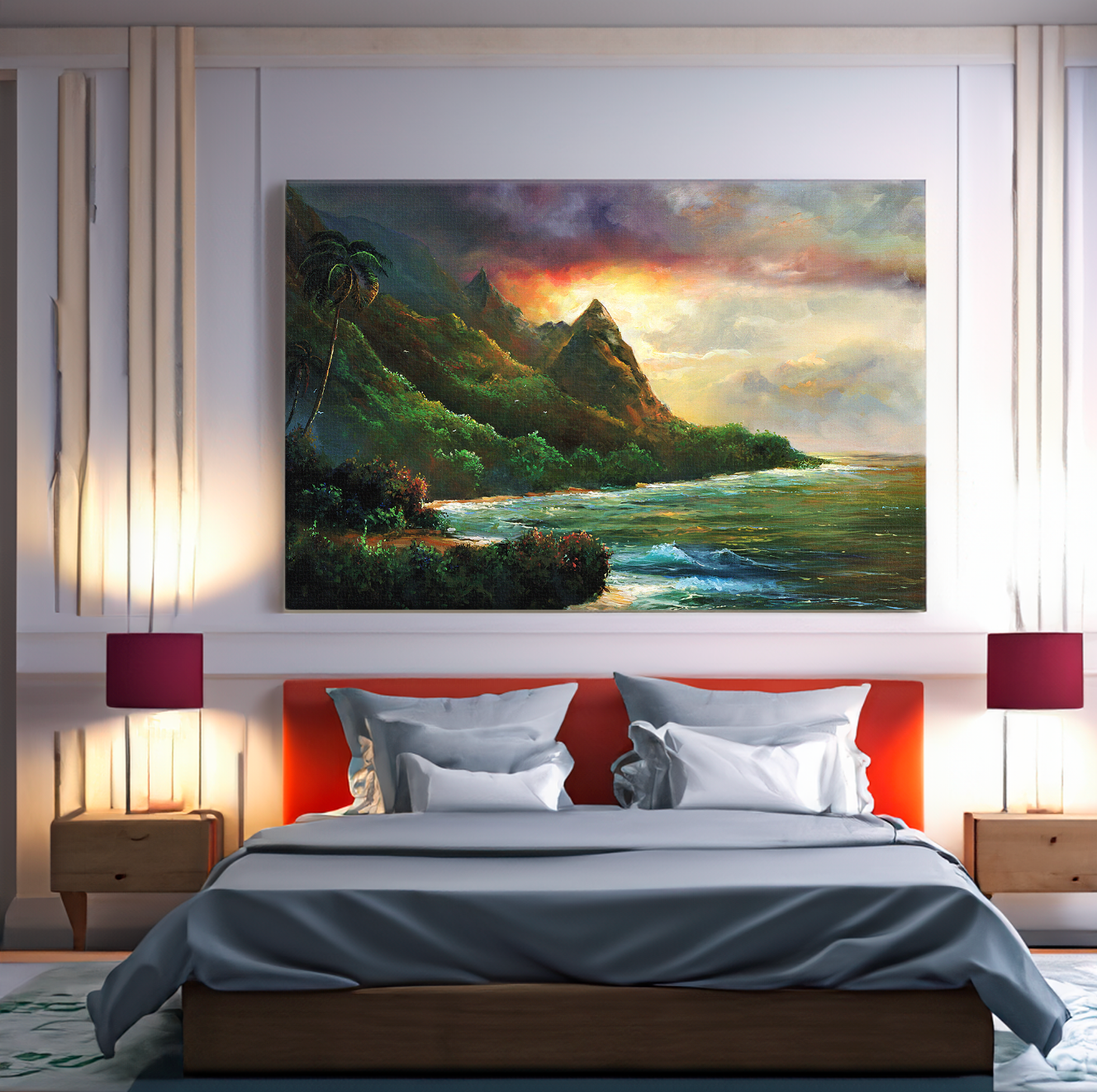 Makana (Bali Hai) Storm at Sunset - Giclée on Canvas