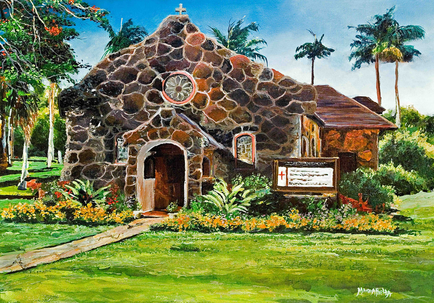 Kilauea Stone Church- Giclée on Canvas