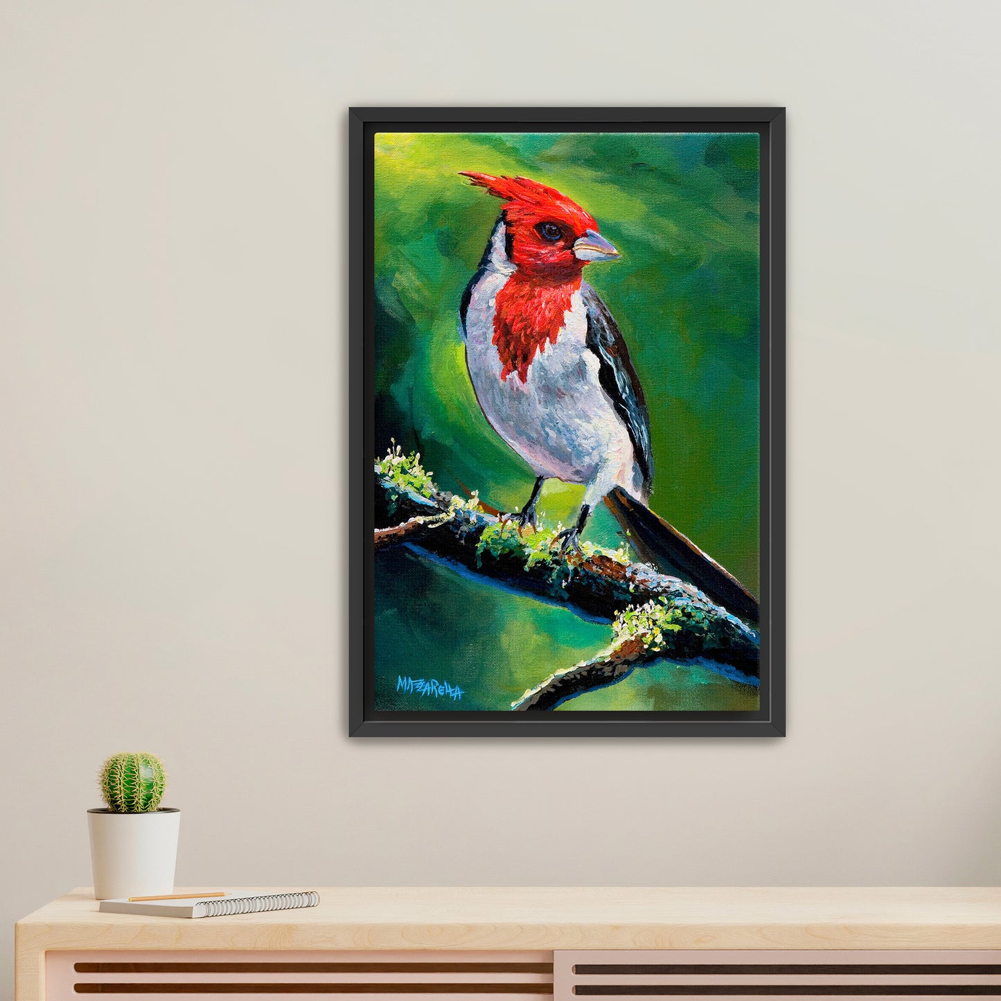 Red Crested Cardinal - Giclée on Canvas