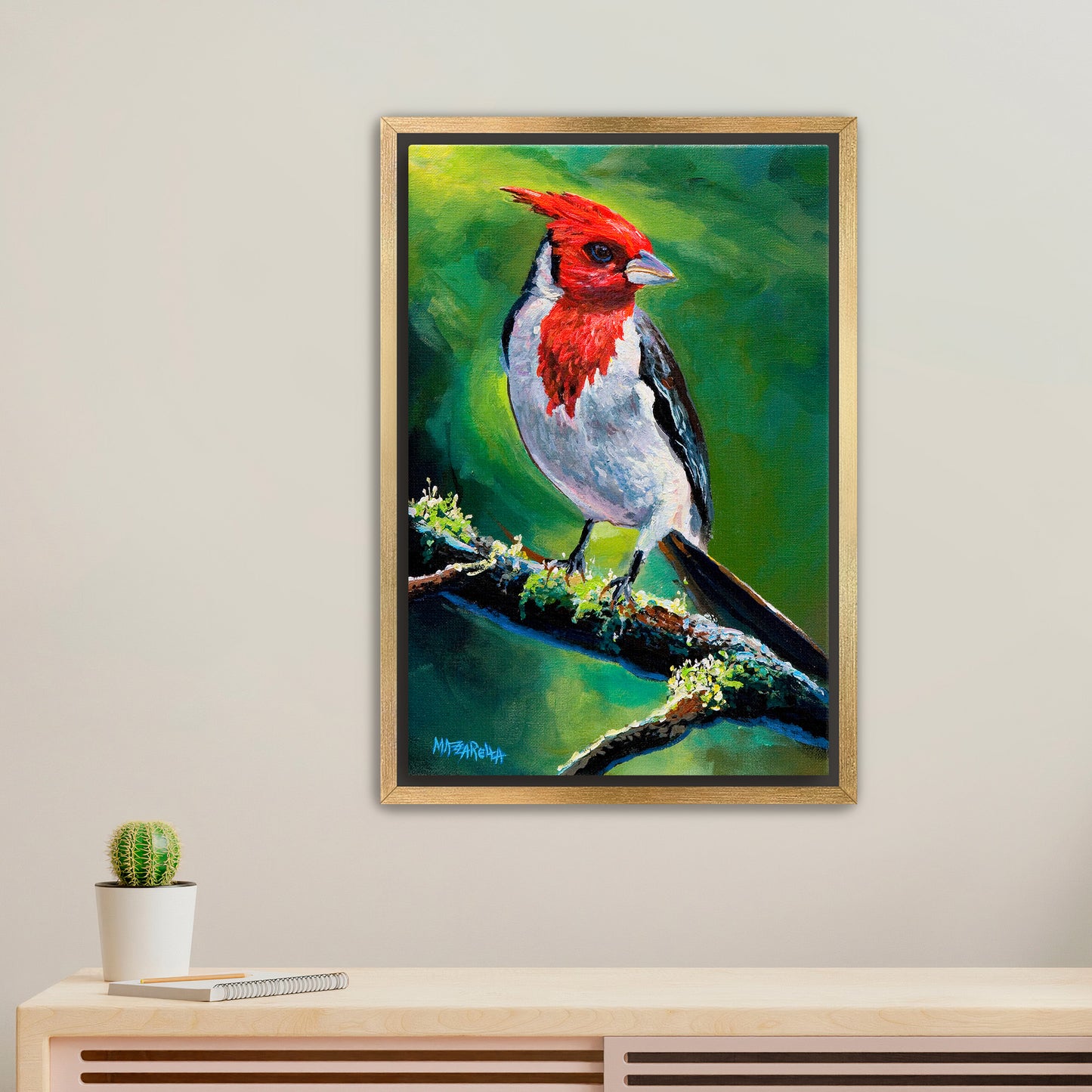 Red Crested Cardinal - Giclée on Canvas