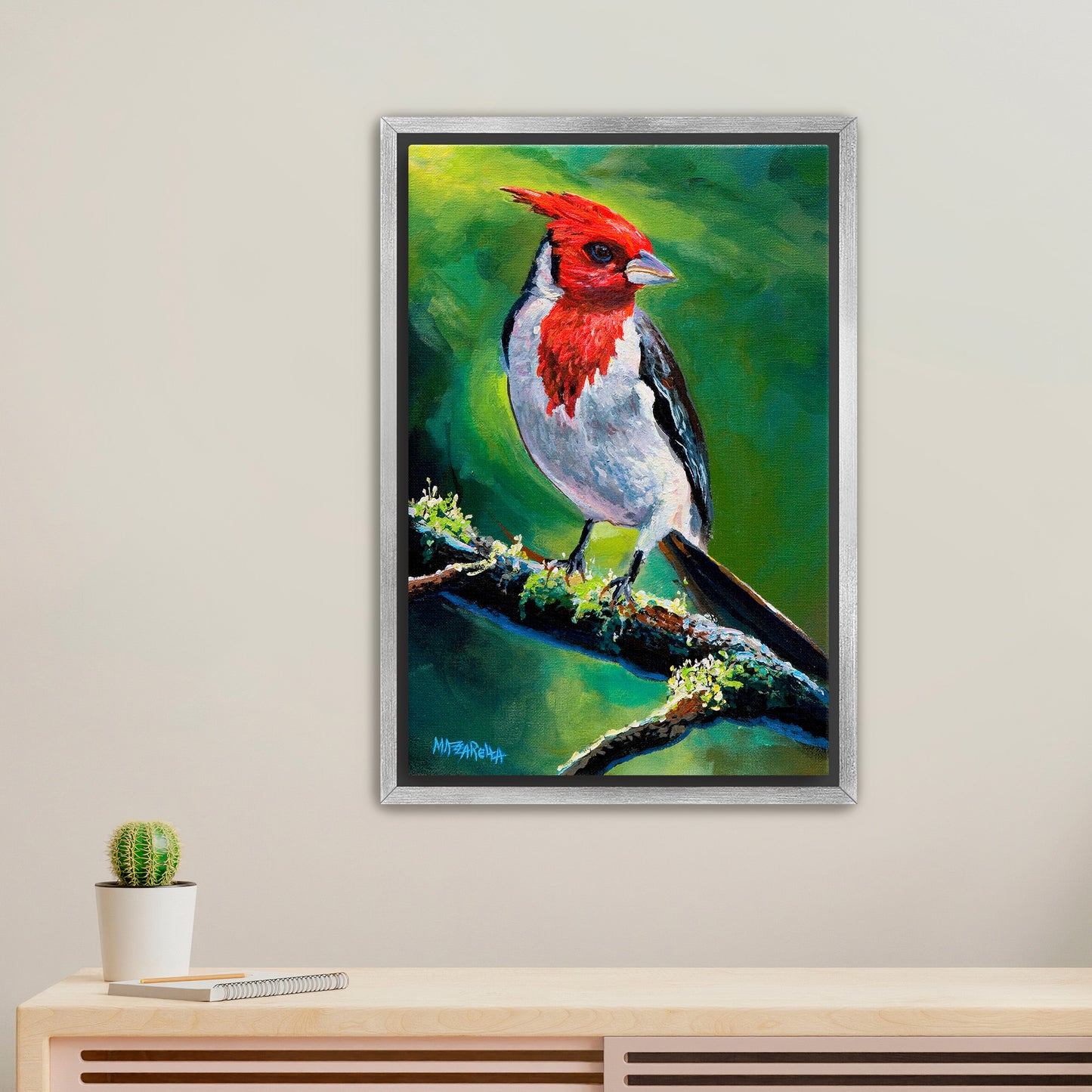 Red Crested Cardinal - Giclée on Canvas