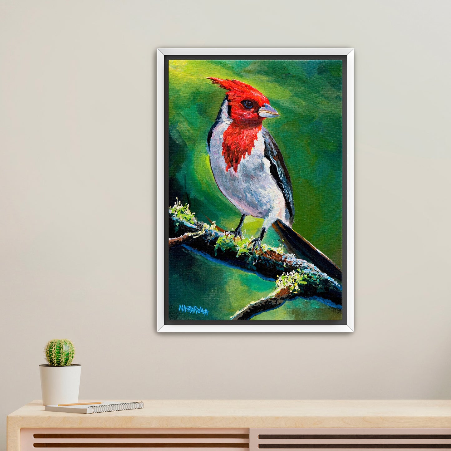 Red Crested Cardinal - Giclée on Canvas