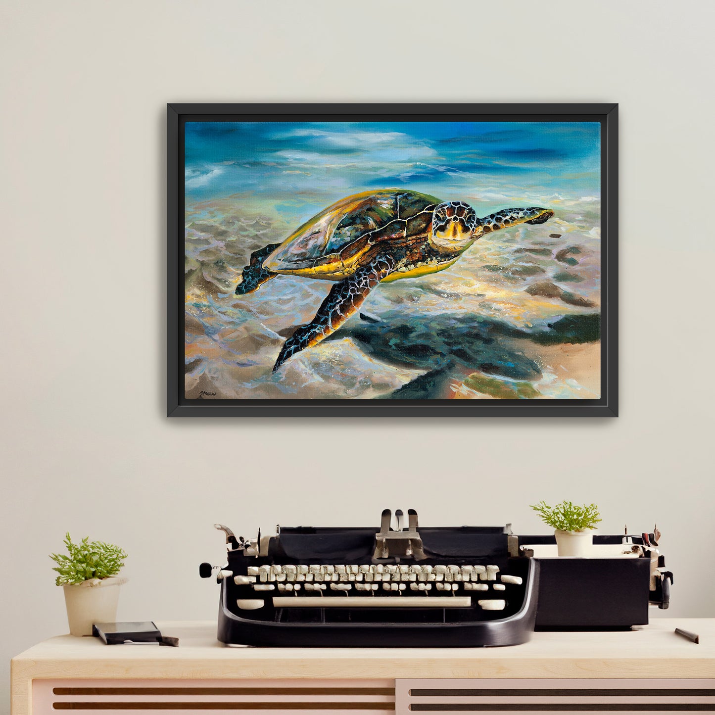 Honu in Ha'ena - Giclée on Canvas