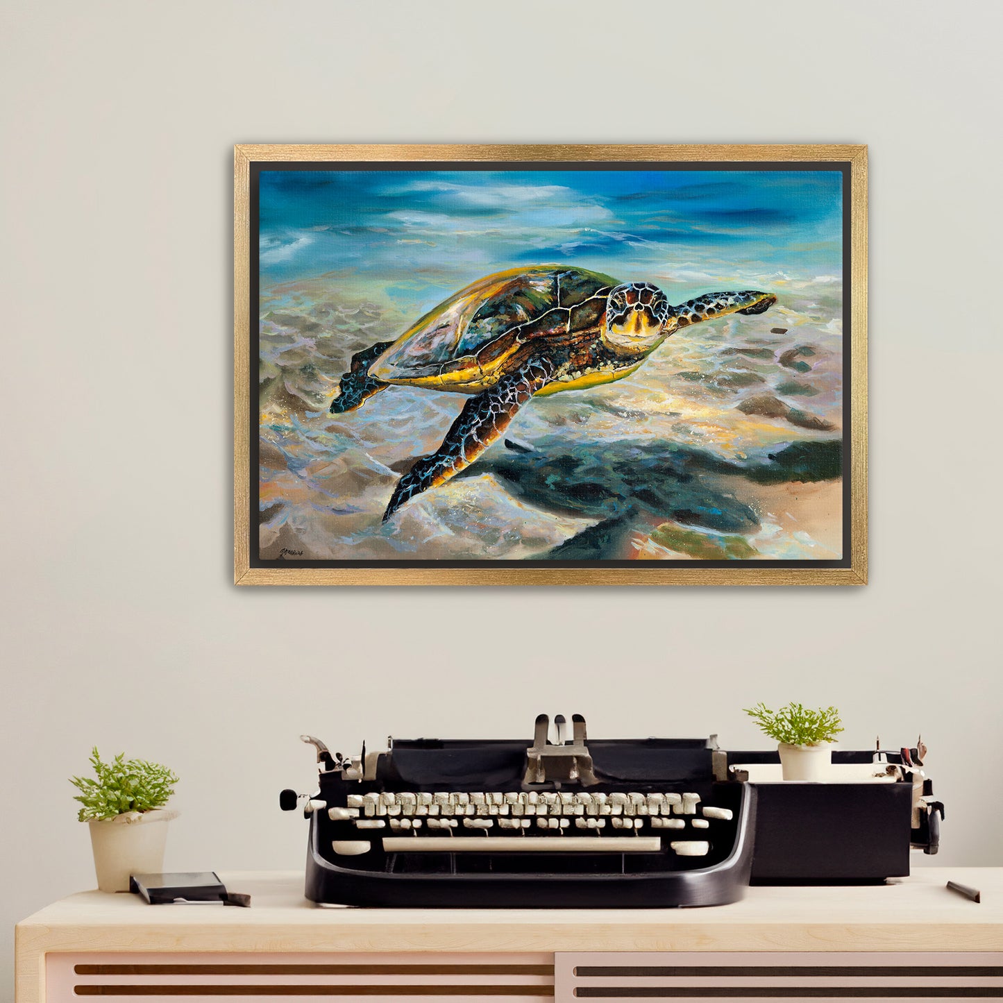 Honu in Ha'ena - Giclée on Canvas