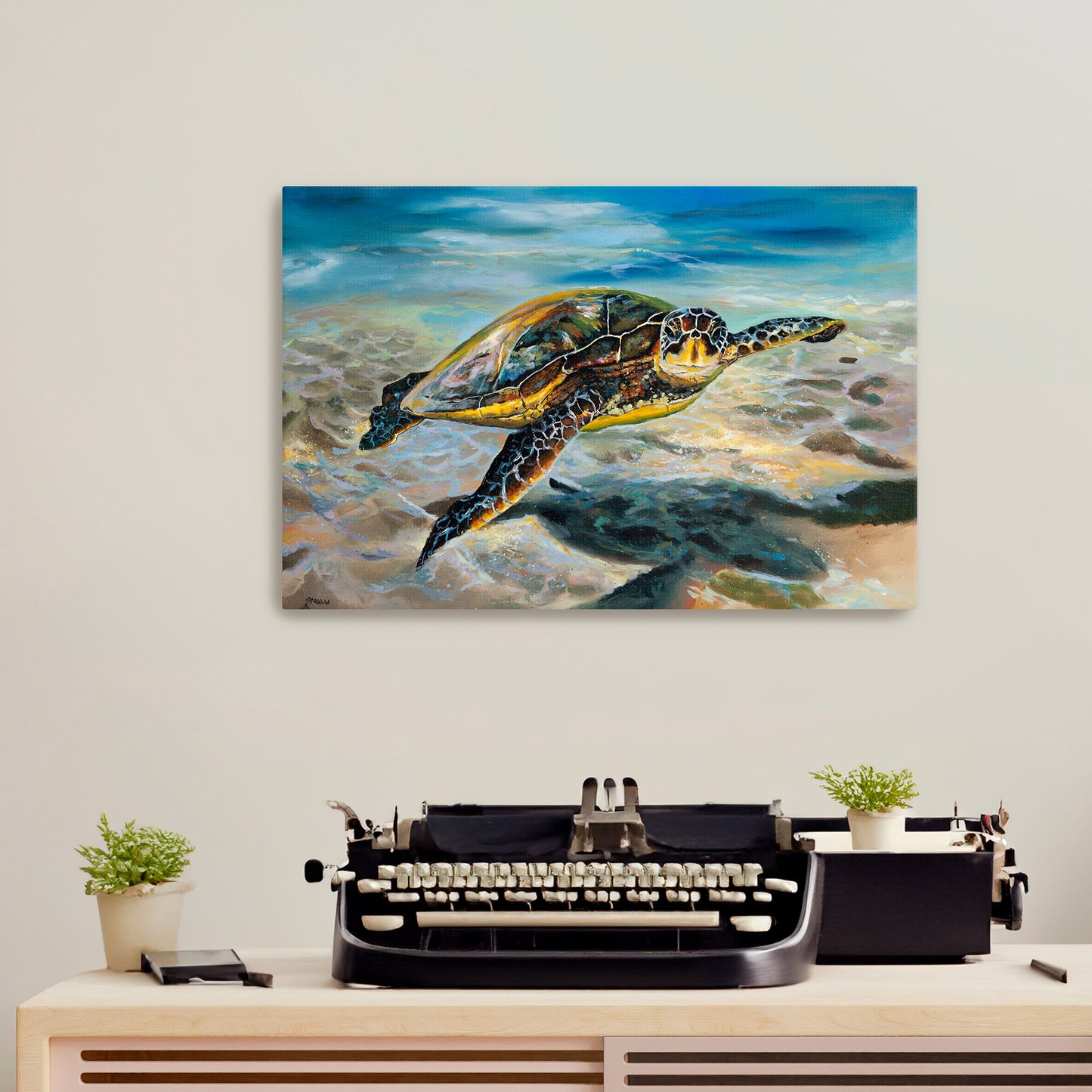 Honu in Ha'ena - Giclée on Canvas