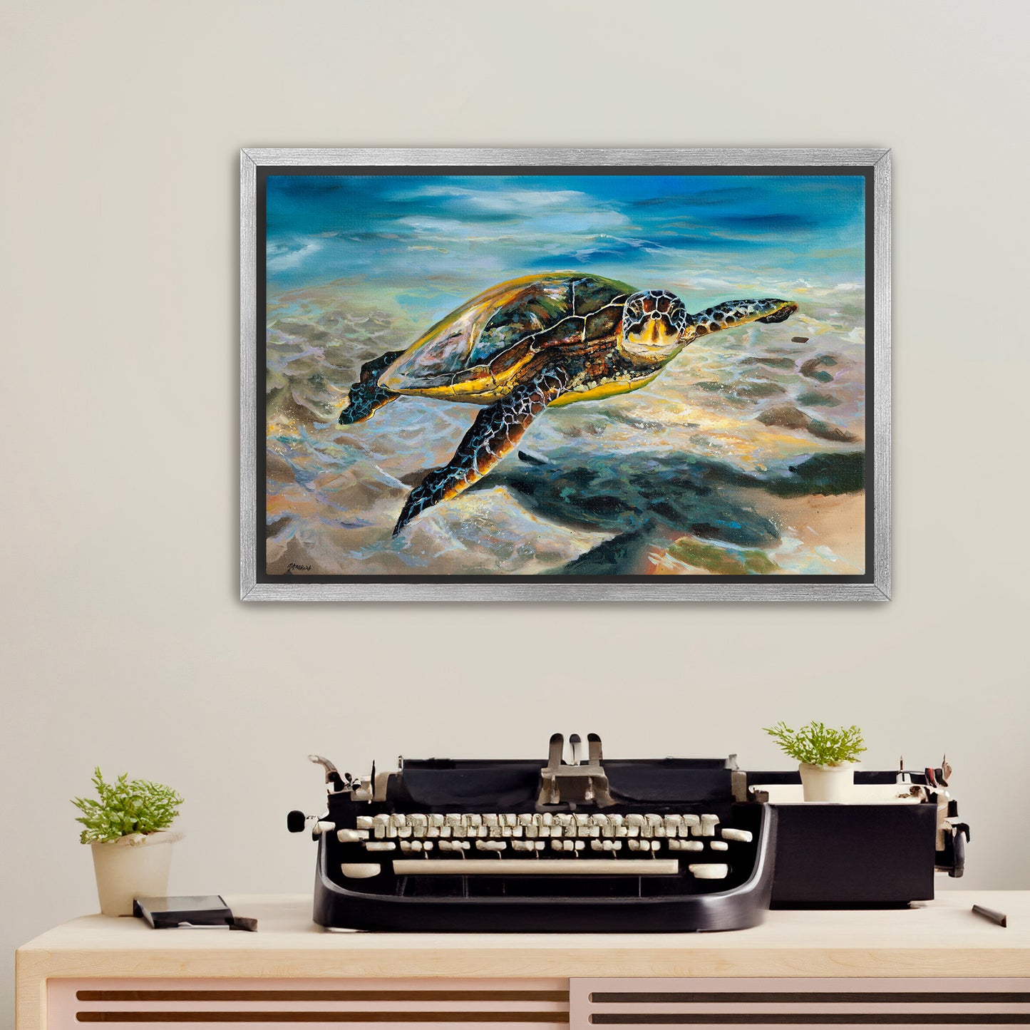 Honu in Ha'ena - Giclée on Canvas