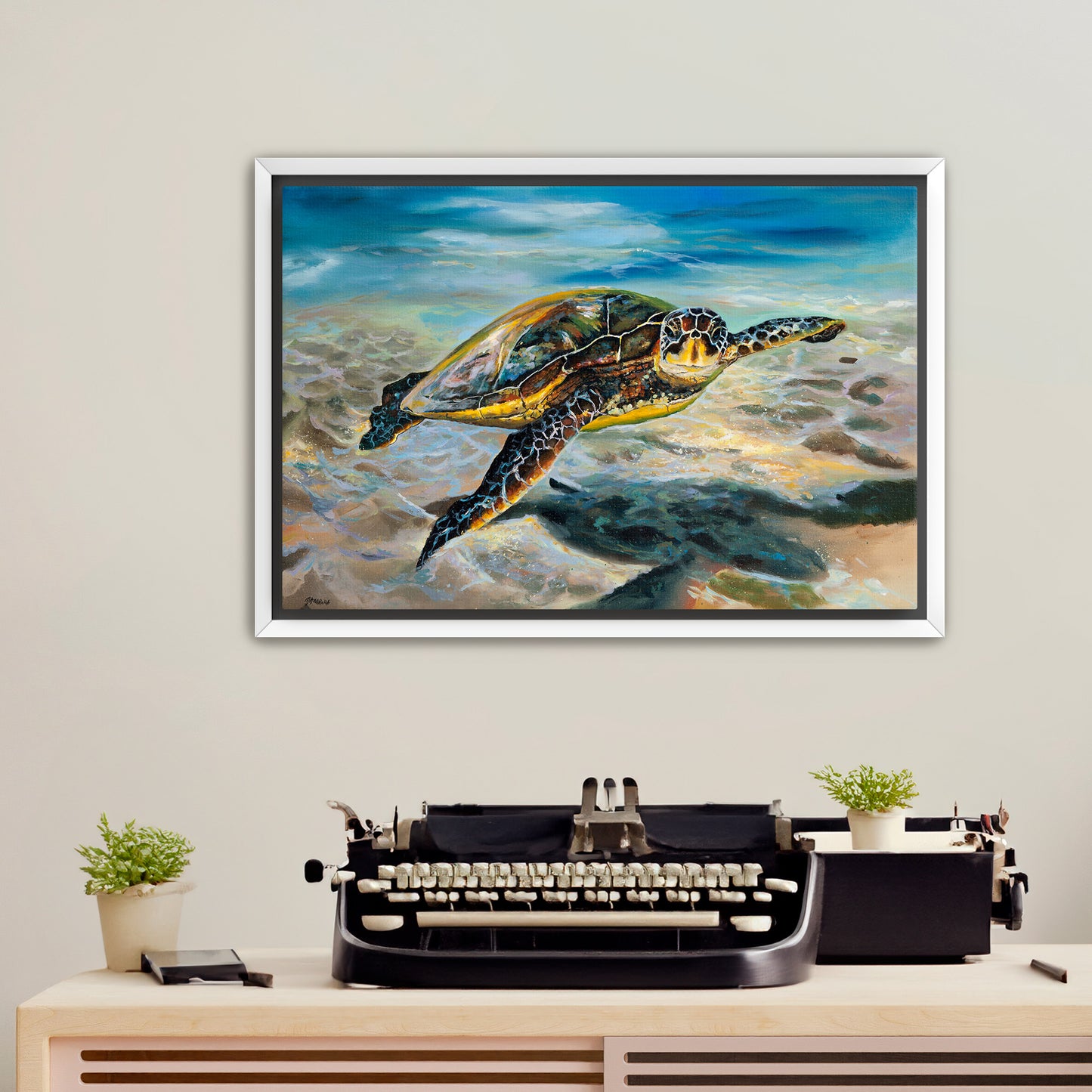 Honu in Ha'ena - Giclée on Canvas