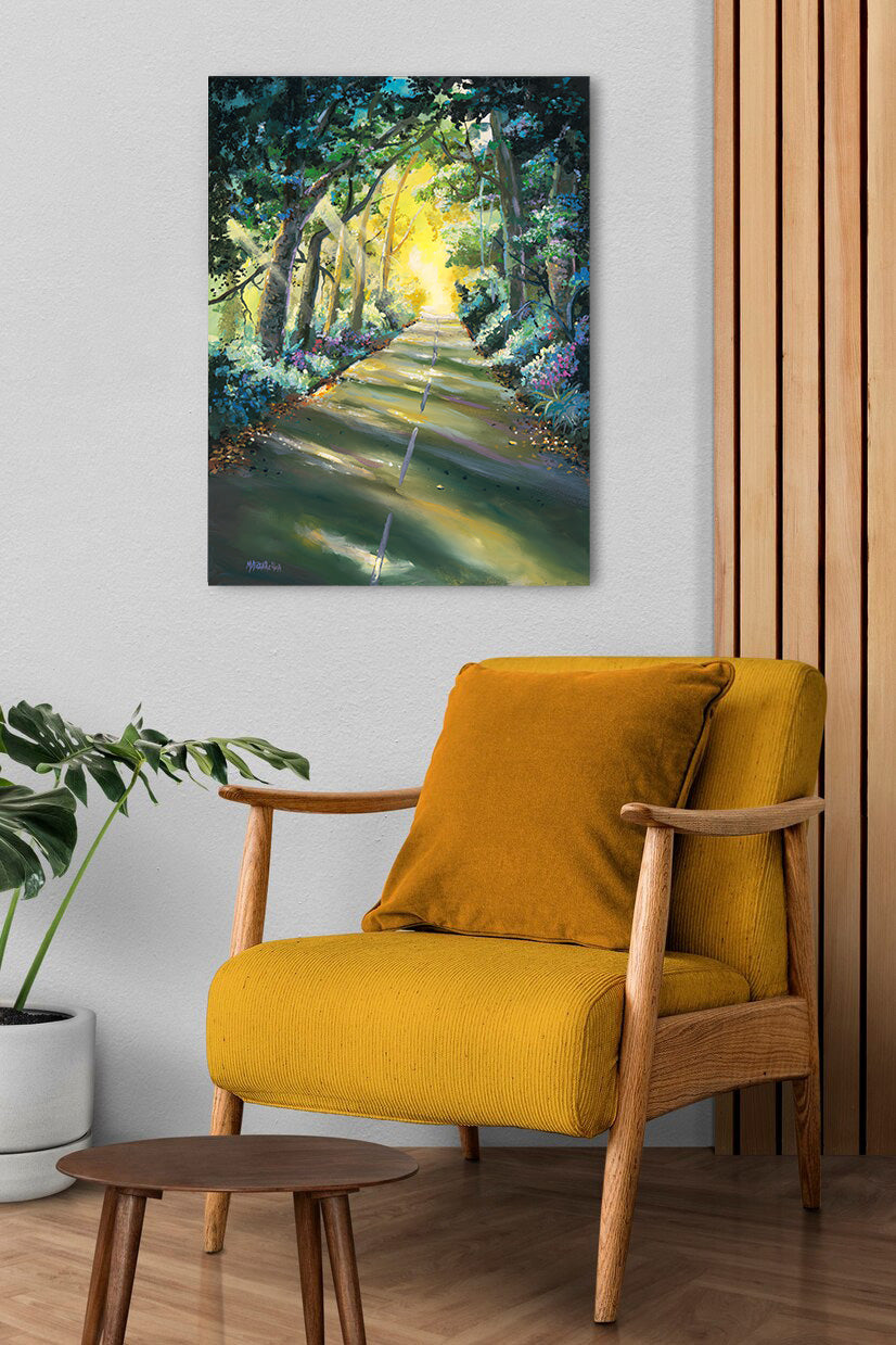 Koloa Tree Tunnel Golden - Giclée on Metal