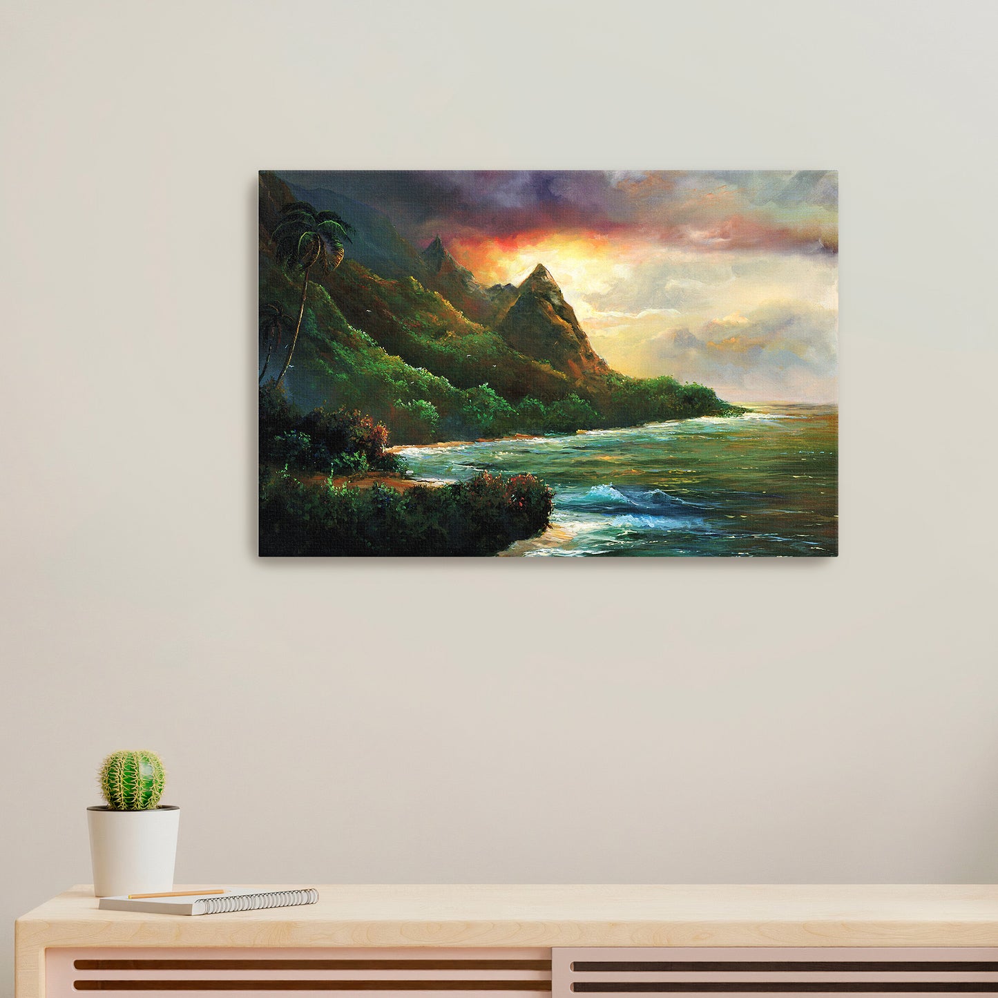 Makana (Bali Hai) Storm at Sunset - Giclée on Canvas