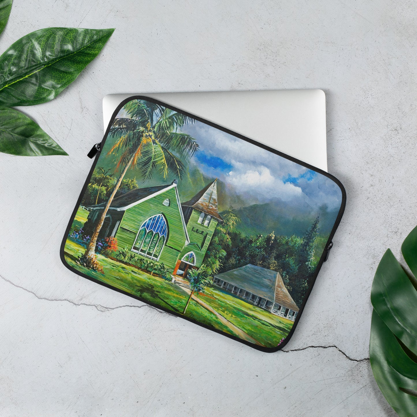 Hanalei Wai`oli Hui`ia Church Daytime - Laptop Sleeve