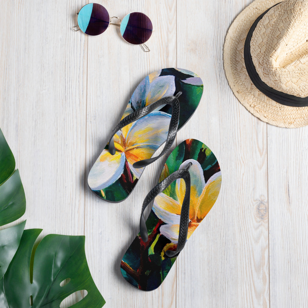 Plumeria Sunshine Flip-Flops