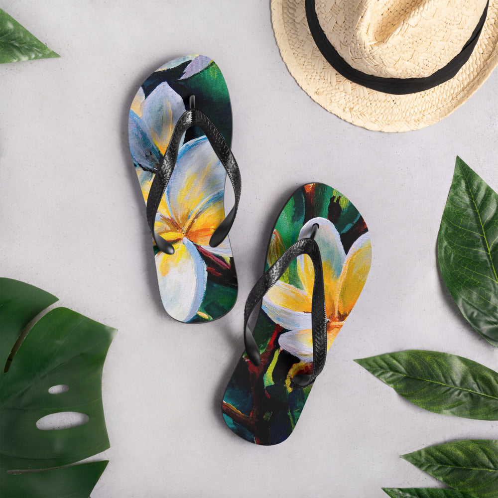 Plumeria Sunshine Flip-Flops