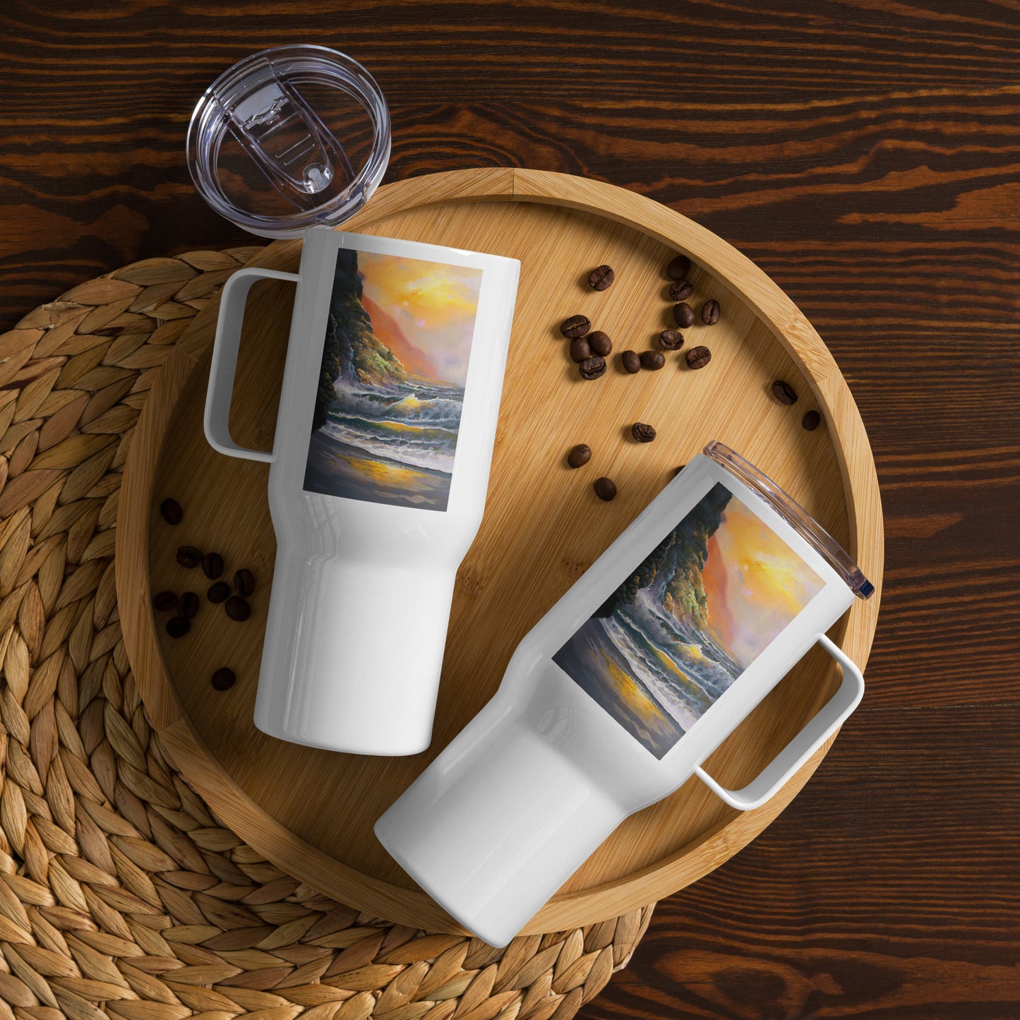 Na Pali Coast Sunset - Travel mug with a handle